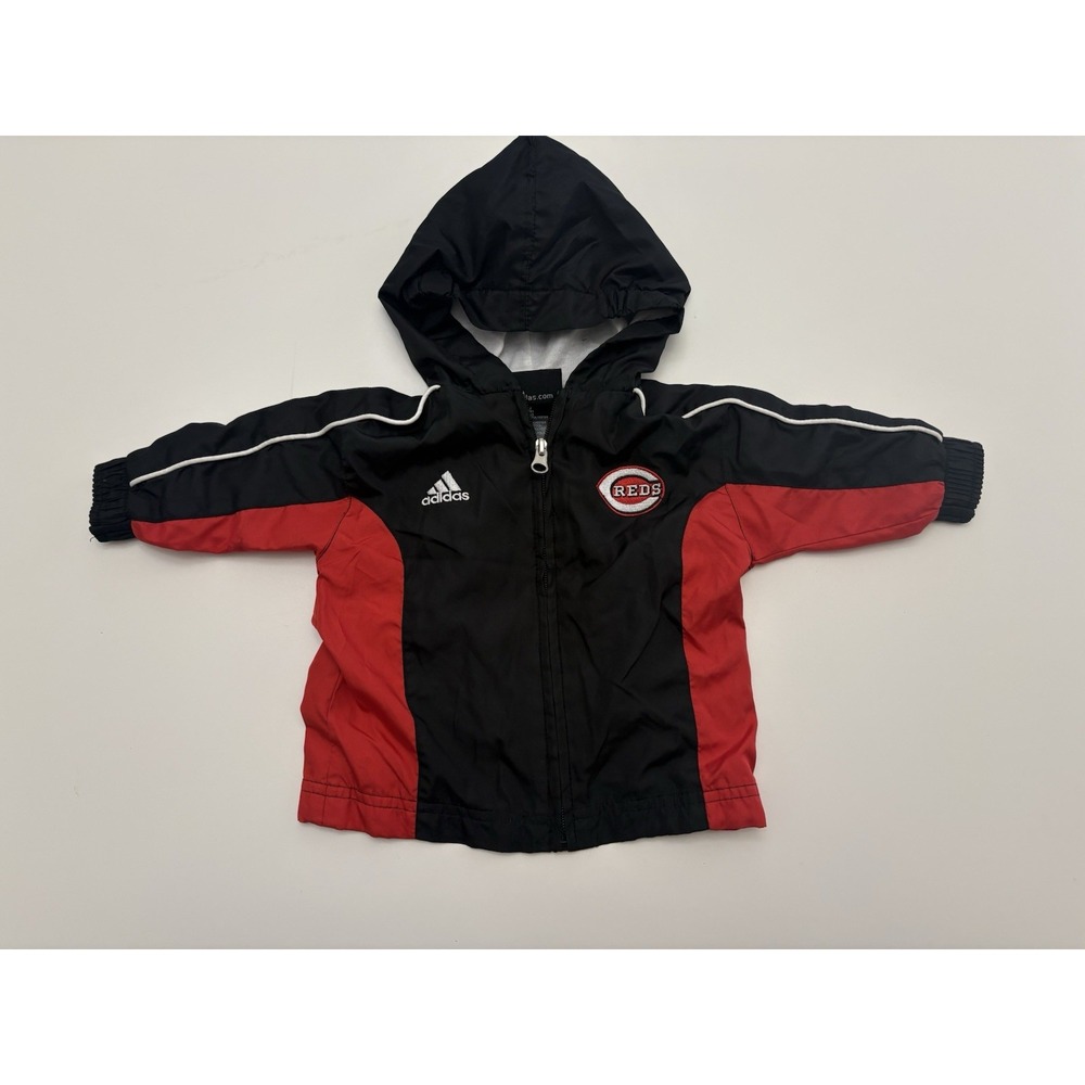 Baby Cincinatti Reds VTG Windbreaker Jacket Adidas SZ 6/9 Months